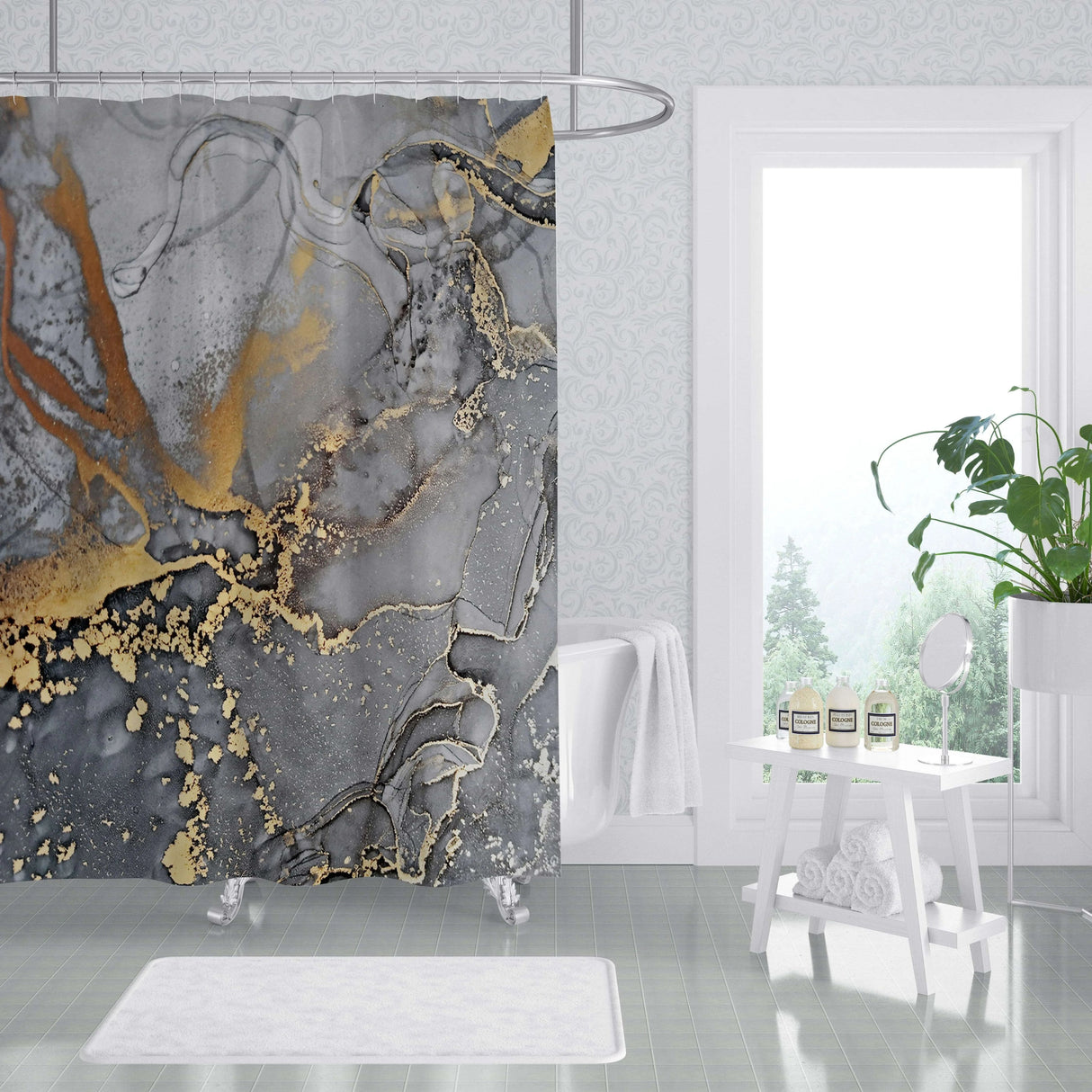 Luxury Marble Decorative Waterproof Shower Curtain - Julia M LifeStyles