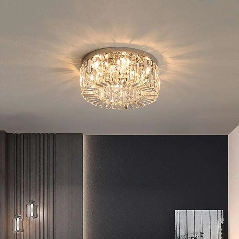 Luxury Modern Minimalist Crystal Glass Round Ceiling Chandelier - Julia M LifeStyles