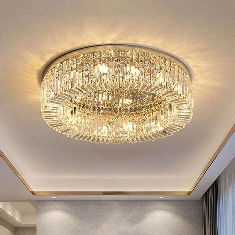 Luxury Modern Minimalist Crystal Glass Round Ceiling Chandelier - Julia M LifeStyles