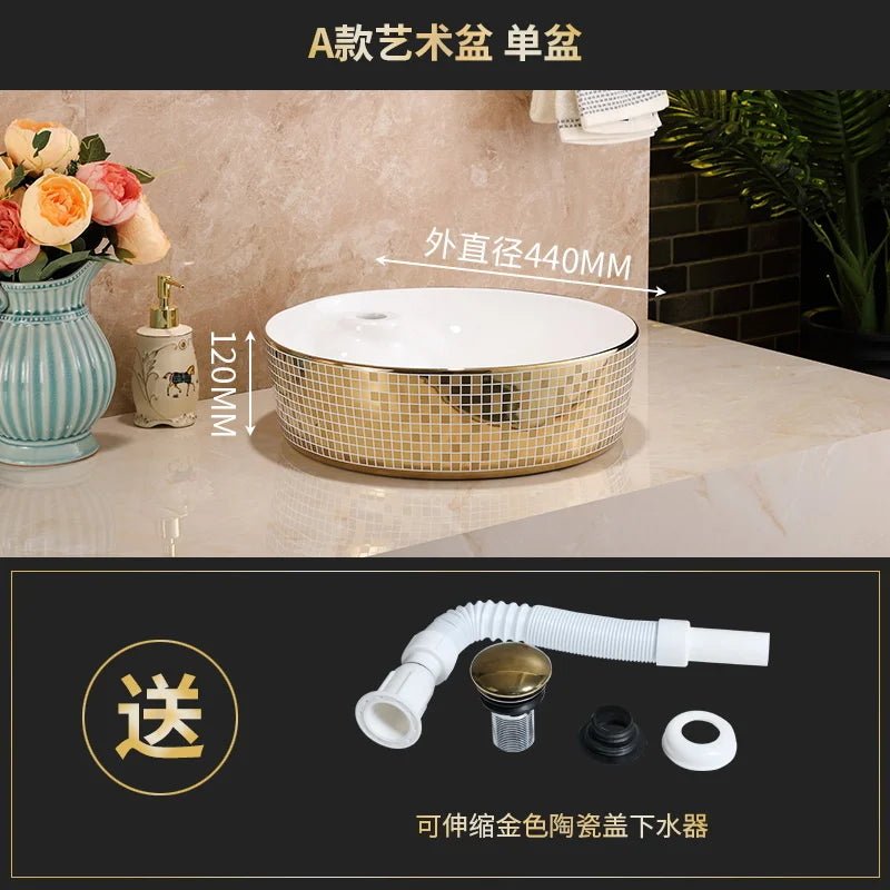 Luxury Oval Ceramic Bathroom Sink - 12L Capacity - Julia M LifeStyles