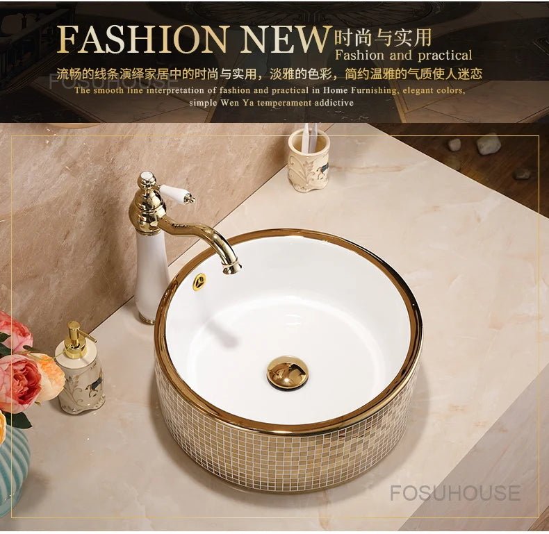 Luxury Oval Ceramic Bathroom Sink - 12L Capacity - Julia M LifeStyles