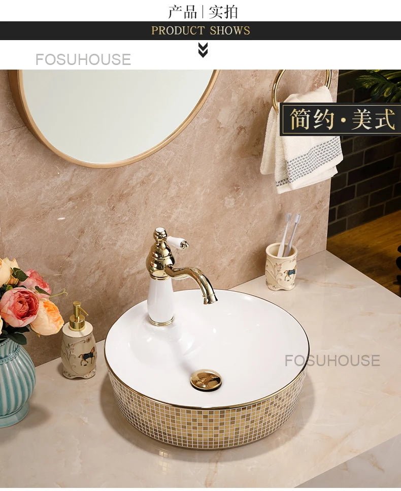 Luxury Oval Ceramic Bathroom Sink - 12L Capacity - Julia M LifeStyles