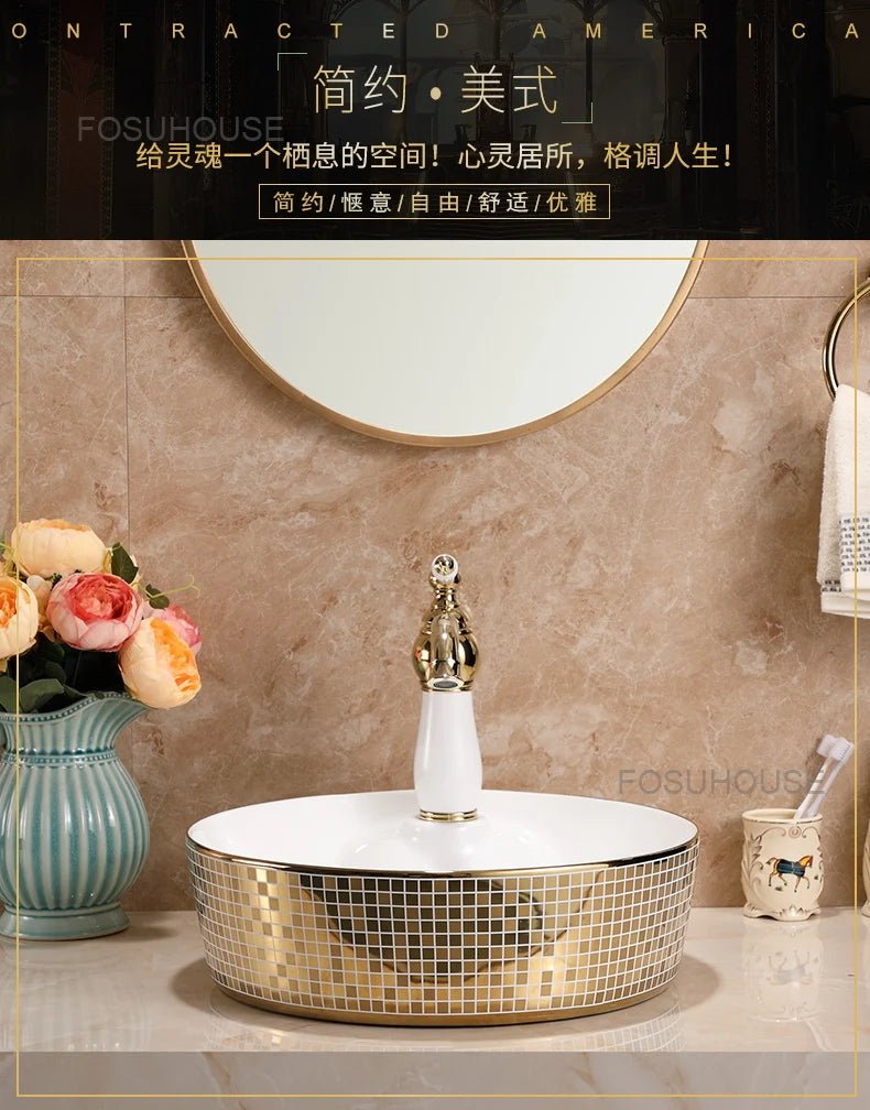 Luxury Oval Ceramic Bathroom Sink - 12L Capacity - Julia M LifeStyles