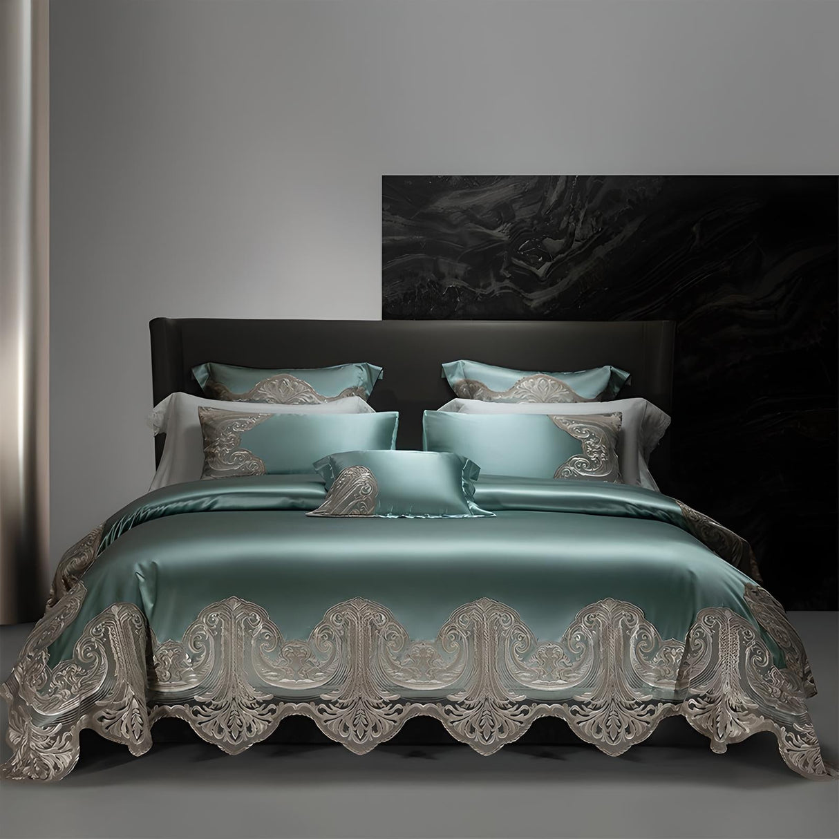 Luxury Pure Cotton Lace Bedding Set - Four - Piece European Style - Julia M LifeStyles