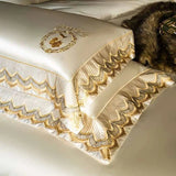 Luxury Silk and Cotton Embroidery Duvet Set 4/6Pcs - Julia M LifeStyles