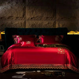 Luxury Silk and Cotton Embroidery Duvet Set 4/6Pcs - Julia M LifeStyles