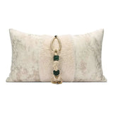 Luxury Soft Jacquard Cushion Cover - Green & White - Julia M LifeStyles