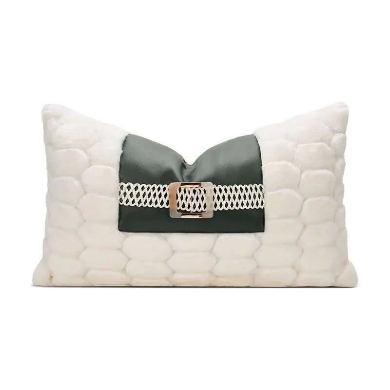 Luxury Soft Jacquard Cushion Cover - Green & White - Julia M LifeStyles