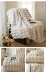 Luxury Thickened Rabbit Plush Blanket for Cozy Comfort - Julia M LifeStyles