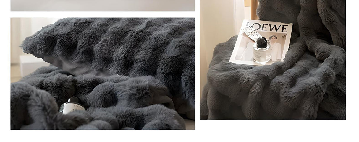 Luxury Thickened Rabbit Plush Blanket for Cozy Comfort - Julia M LifeStyles