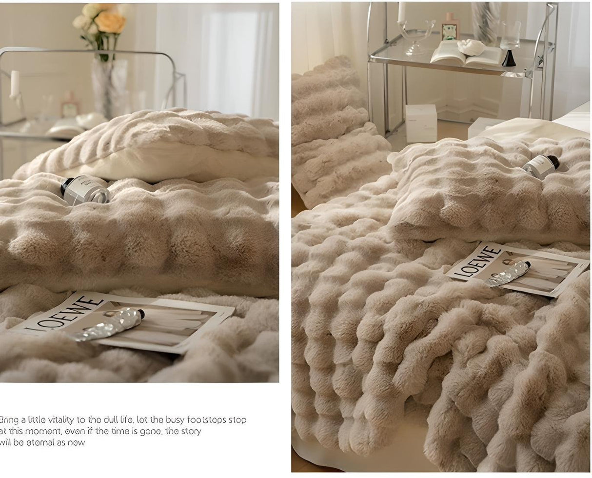 Luxury Thickened Rabbit Plush Blanket for Cozy Comfort - Julia M LifeStyles