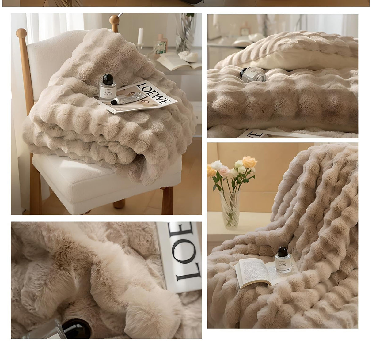 Luxury Thickened Rabbit Plush Blanket for Cozy Comfort - Julia M LifeStyles