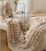 Luxury Thickened Rabbit Plush Blanket for Cozy Comfort - Julia M LifeStyles