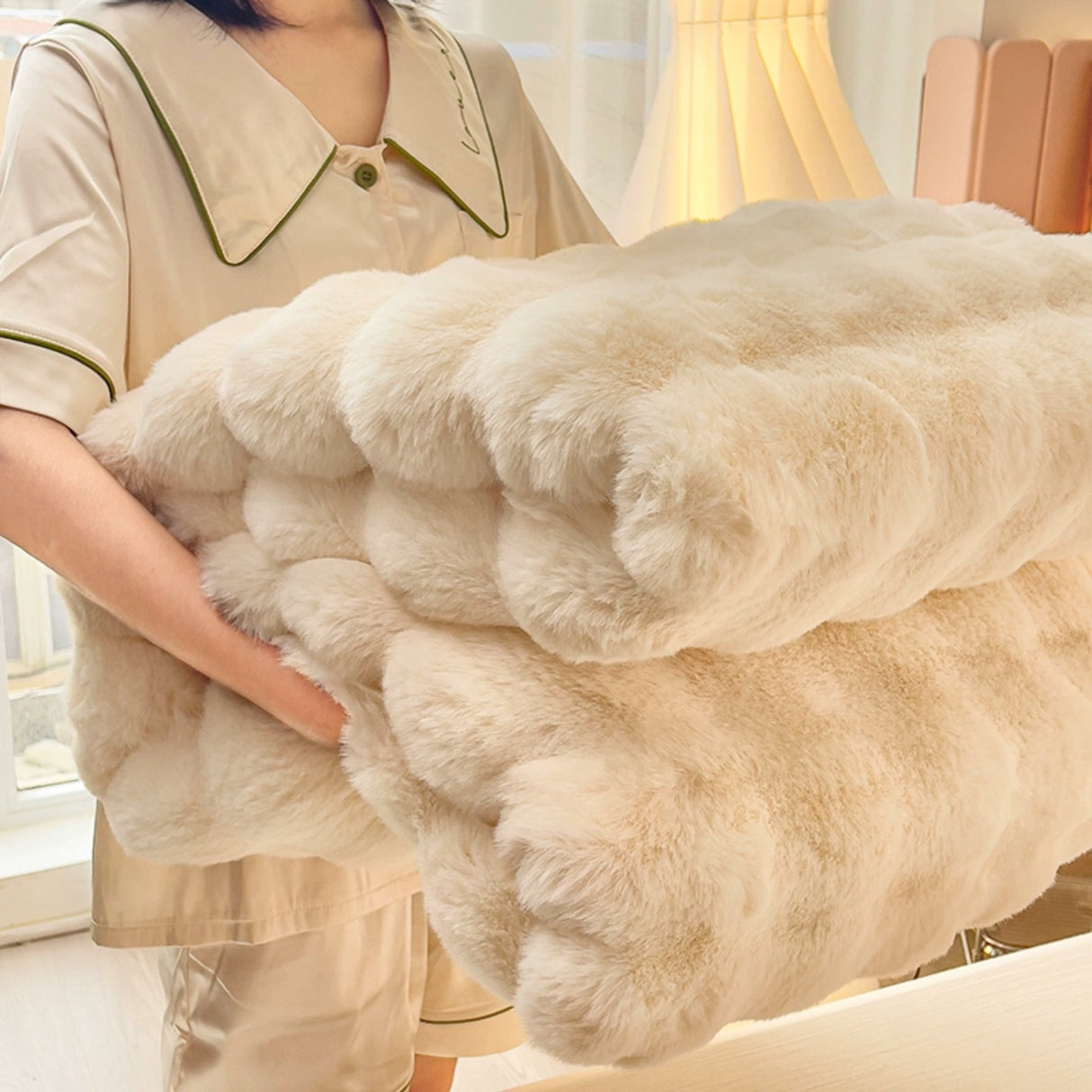 Luxury Thickened Rabbit Plush Blanket for Cozy Comfort - Julia M LifeStyles