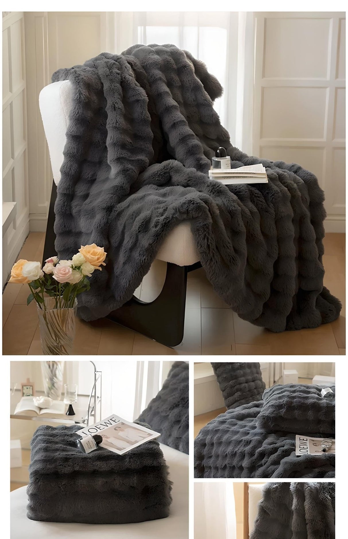 Luxury Thickened Rabbit Plush Blanket for Cozy Comfort - Julia M LifeStyles