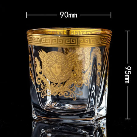 Medusa Gold Portrait Crystal Whiskey Cup - Julia M LifeStyles