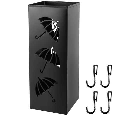 Metal Umbrella Stand Freestanding Square Mesh Umbrella Holder Decorative Umbrella Bin for Home Entryway Office Hotel Supermarket - Julia M LifeStyles