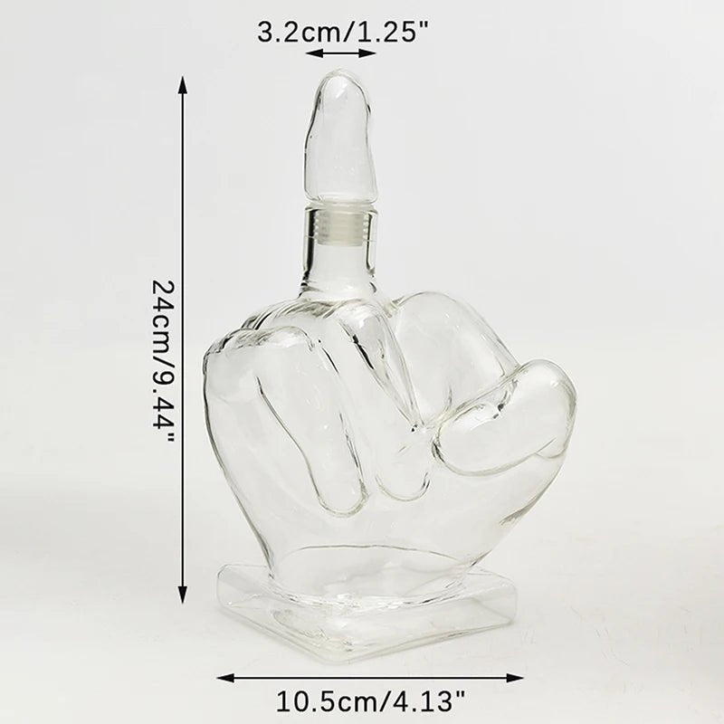 Middle Finger Shaped Sealed Glass Wine Bottle Whisky Decanter Wine Glass Decanter Whiskey Container Dispenser For Beverage - Julia M LifeStyles