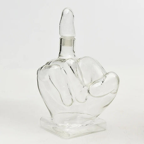 Middle Finger Shaped Sealed Glass Wine Bottle Whisky Decanter Wine Glass Decanter Whiskey Container Dispenser For Beverage - Julia M LifeStyles
