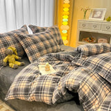 Milk Velvet Plaid Duvet Cover Set - Winter Comfort for Boys & Girls - Julia M LifeStyles