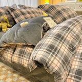 Milk Velvet Plaid Duvet Cover Set - Winter Comfort for Boys & Girls - Julia M LifeStyles