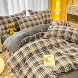 Milk Velvet Plaid Duvet Cover Set - Winter Comfort for Boys & Girls - Julia M LifeStyles