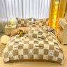 Milk Velvet Plaid Duvet Cover Set - Winter Comfort for Boys & Girls - Julia M LifeStyles