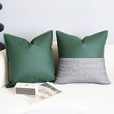 Minimalist Woven Living Room Leather Stitching Square Pillow - Julia M LifeStyles