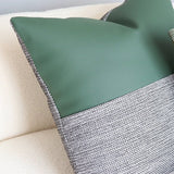 Minimalist Ju Yan Woven Living Room Leather Stitching Square Pillow - Julia M LifeStyles