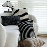 Modern Black and White Plaid Throw Pillow Cover 45x45cm - Julia M LifeStyles