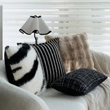 Modern Black and White Plaid Throw Pillow Cover 45x45cm - Julia M LifeStyles