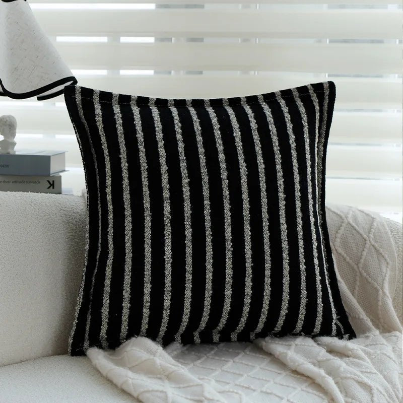 Modern Black and White Plaid Throw Pillow Cover 45x45cm - Julia M LifeStyles