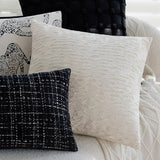 Modern Black and White Plaid Throw Pillow Cover 45x45cm - Julia M LifeStyles