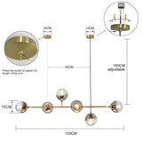 Modern Chandelier Brass Glass Ball Lighting - Julia M LifeStyles