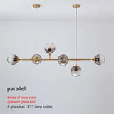 Modern Chandelier Brass Glass Ball Lighting - Julia M LifeStyles