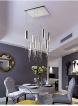 Modern Chrome Crystal Ceiling Chandelier - Julia M LifeStyles