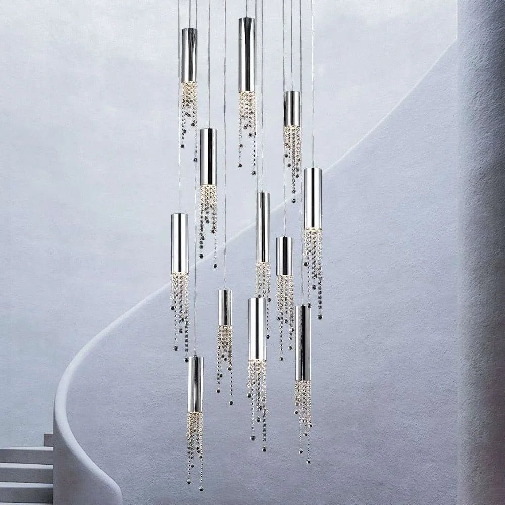 Modern Chrome Crystal Ceiling Chandelier - Julia M LifeStyles