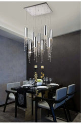 Modern Chrome Crystal Ceiling Chandelier - Julia M LifeStyles