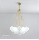 Modern Frosted Glass Ball Ceiling Chandelier Black Gold Pendant Lights 19/37 Glass Hanging Lamp for Dining Living Room - Julia M LifeStyles