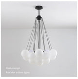 Modern Frosted Glass Ball Ceiling Chandelier Black Gold Pendant Lights 19/37 Glass Hanging Lamp for Dining Living Room - Julia M LifeStyles