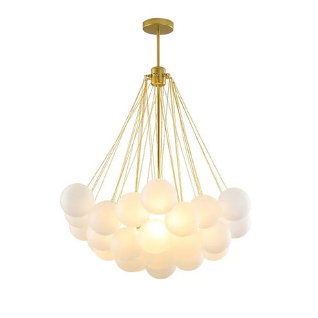 Modern Frosted Glass Ball Ceiling Chandelier Black Gold Pendant Lights 19/37 Glass Hanging Lamp for Dining Living Room - Julia M LifeStyles