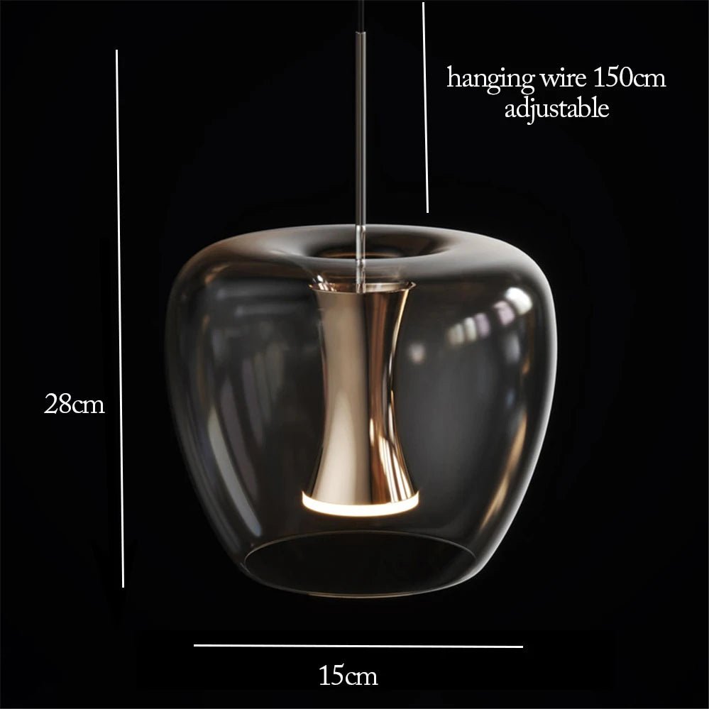 Modern Glass LED Pendant Lights Clear Hanging Lamp - Julia M LifeStyles