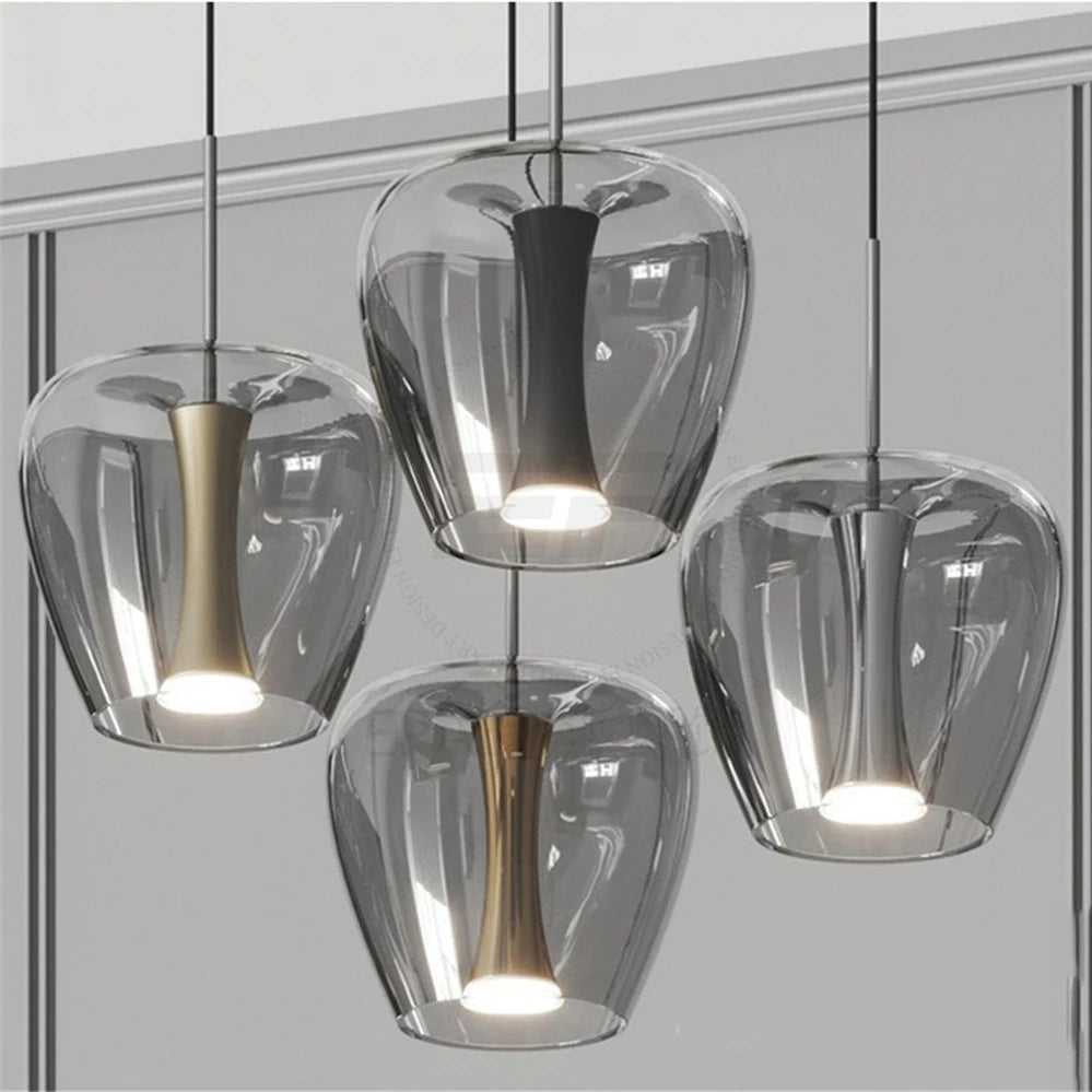 Modern Glass LED Pendant Lights Clear Hanging Lamp - Julia M LifeStyles