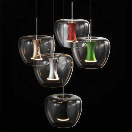 Modern Glass LED Pendant Lights Clear Hanging Lamp - Julia M LifeStyles