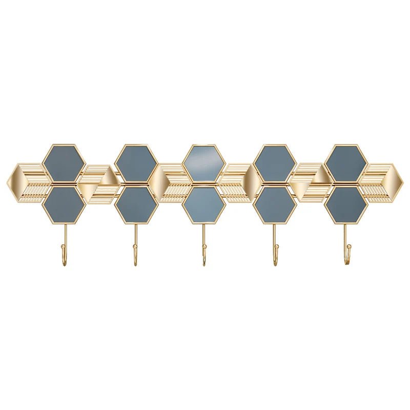 Modern Gold Wall Mount Coat Rack with 5 Hooks - Julia M LifeStyles