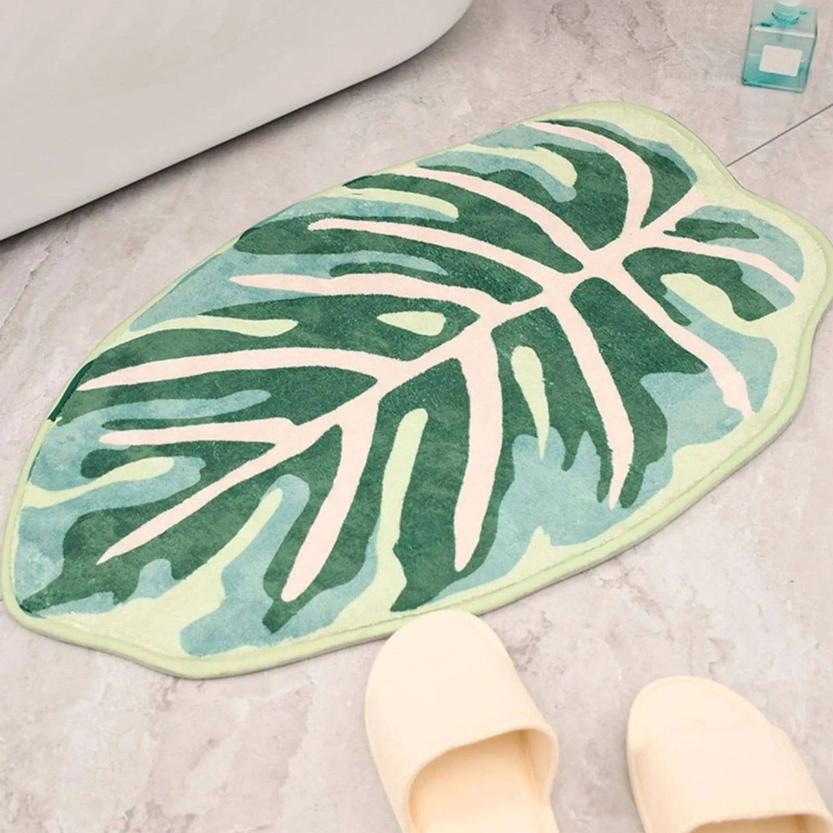 Modern Leaf Pattern Bathroom Toilet Waterproof Mat. - Julia M LifeStyles