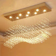 Modern LED Rectangle Living Room K9 Crystal Chandelier - Julia M LifeStyles