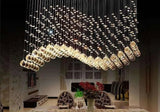 Modern LED Rectangle Living Room K9 Crystal Chandelier - Julia M LifeStyles