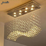 Modern LED Rectangle Living Room K9 Crystal Chandelier - Julia M LifeStyles