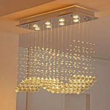 Modern LED Rectangle Living Room K9 Crystal Chandelier - Julia M LifeStyles